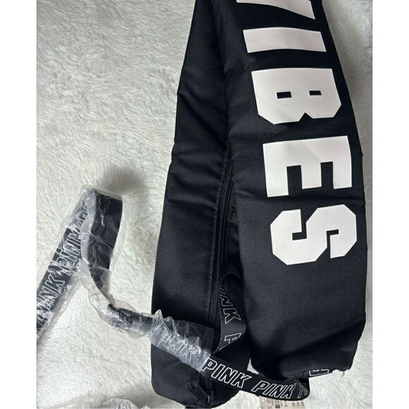 Pink by Victoria Secret Black/White Good Vibes Yoga Mat Carrier - Picture 4 of 4